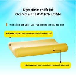 Thumbnail Gối sơ sinh DOCTORLOAN bảo vệ cột sống cổ cho bé từ 0 -1 tuổi 2
