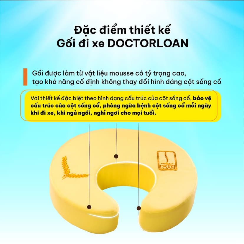 Ảnh Gối cổ đi xe DoctorLoan giữ cấu trúc cổ không bị lệch vẹo 2