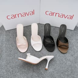 Thumbnail Dép Cao Gót Nữ Carnaval Gót Cao 7cm - 9cm Siêu Tôn Dáng Quai Ngang Trang Trí Nơ Siêu Xinh - VS91 2