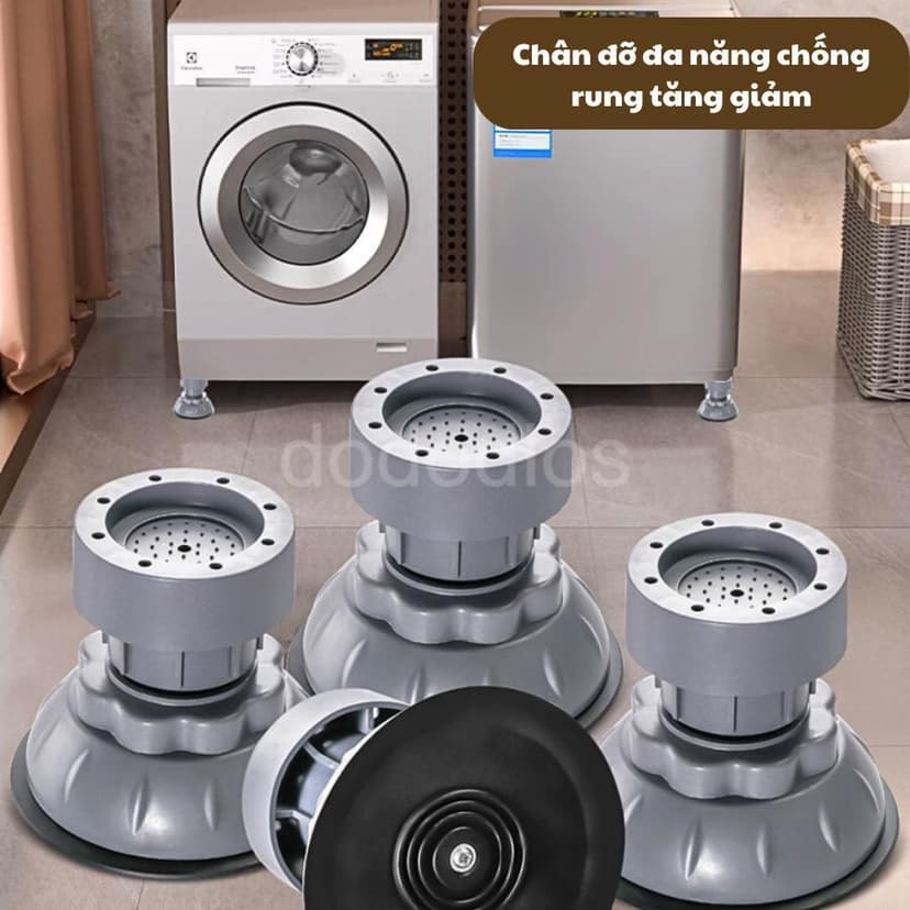 Ảnh Bộ 4 Chân Chống Rung Máy Giặt Thiết Kế Tăng Giảm Chiều Cao Đế Cao Su Chống Rung Chống Trượt 2