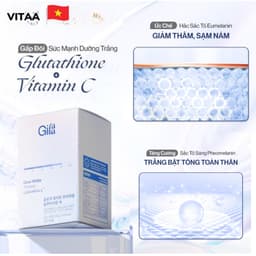 Thumbnail Bột ngậm trắng da Glutathione C ngậm dưới lưỡi GILAA giúp mờ sạm nám, tăng đàn hồi 30 gói 3