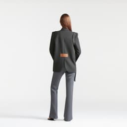 Thumbnail DEAR JOSÉ - Áo blazer vạt dập li xám đen Pegasus 3
