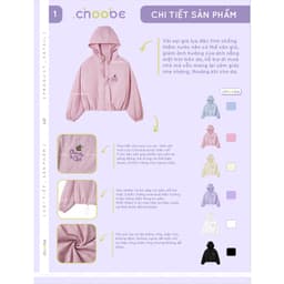 Thumbnail Áo khoác nữ Windbee Choobe chống nắng cản gió khóa kéo vải gió lụa mềm AK18 2