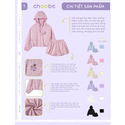 Thumbnail Set áo khoác nữ Windbee Choobe Club chống nắng cản gió vải gió lụa khóa kéo kèm quần đùi AK18 + QS18 2