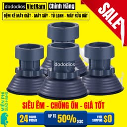 Thumbnail Bộ 4 Chân Chống Rung Cho Máy Giặt, Tủ Lạnh - Chân Kê Tăng Giảm Chiều Cao, Đế Cao Su Chống Rung, Chống Trượt 1