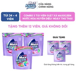 Thumbnail Combo3 Túi Viên Giặt Xả MaxKleen Hương Nước Hoa Huyền Diệu/Hương Ngày Thư Thái(Túi34+4Viên) 1