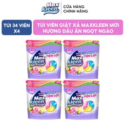 Thumbnail Combo 4 Túi Viên Giặt Xả MaxKleen Hương Dấu Ấn Ngọt Ngào (34 viên/Túi) 1