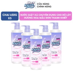 Thumbnail Combo 5 Chai nước Giặt Xả MaxKleen chuyên dụng cho đồ lót Hương hoa mẫu đơn thanh khiết (650g/Chai) 1