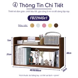 Thumbnail Kệ Sách Gỗ 2 Tầng Đa Năng FB22 FIVO Màu Gỗ Và Walnut, Thiết Kế Hiện Đại, Decor Bàn Học, Bàn Làm Việc Gọn Gàng 2