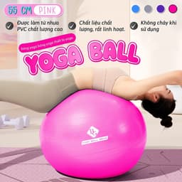 Thumbnail [55cm]  KHÔNG KÈM BƠM BG Bóng Tập Yoga  Nhiều Màu Cao Cấp TÍM-XANH-HỒNG-XÁM 4