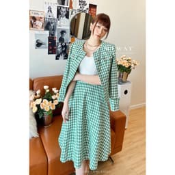 Thumbnail Chân Váy Dạ Tweed Nữ MY WAY Dags Xòe Kẻ Ô Cao Cấp 6MCX0218 3