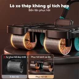 Thumbnail OneTwoFit Con lăn tập bụng 4 bánh nâng cấp Có thể phục hồi Tặng đồng hồ và thảm quỳ Bản 2025 2