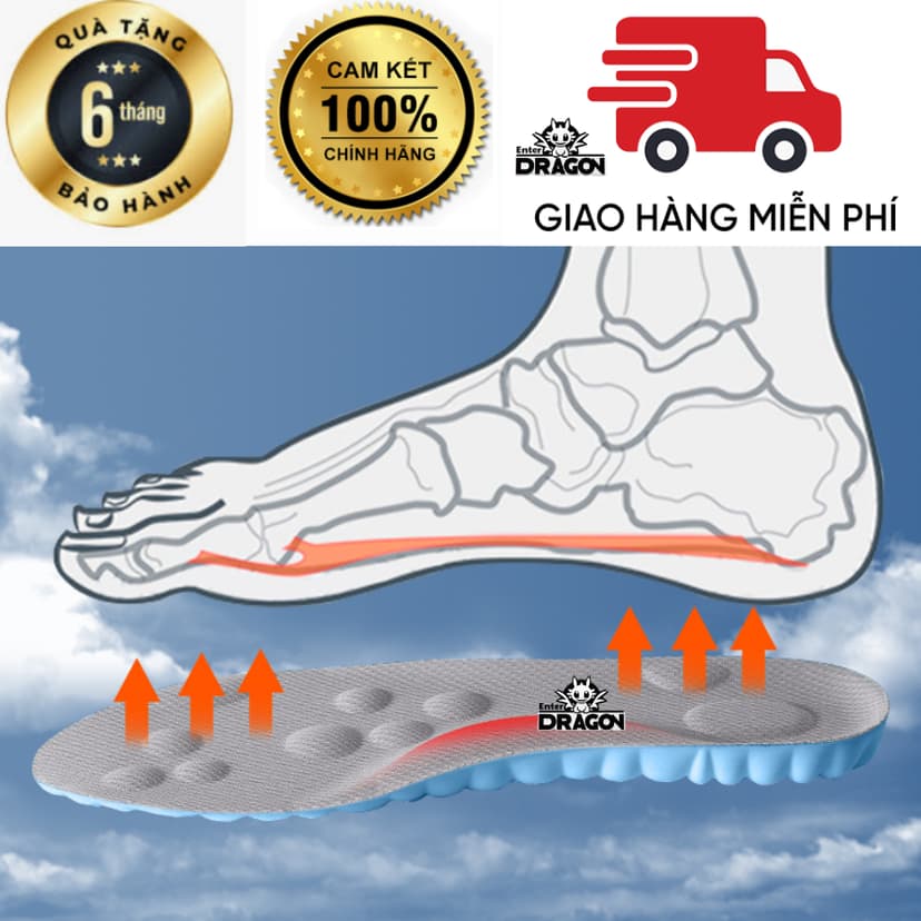 Ảnh Cặp lót giày chính hãng Enter Dragon 11 điểm chạm,Cao su non chuẩn 4D,Hấp thụ lực,Thoáng khí,Chơi thể thao 3