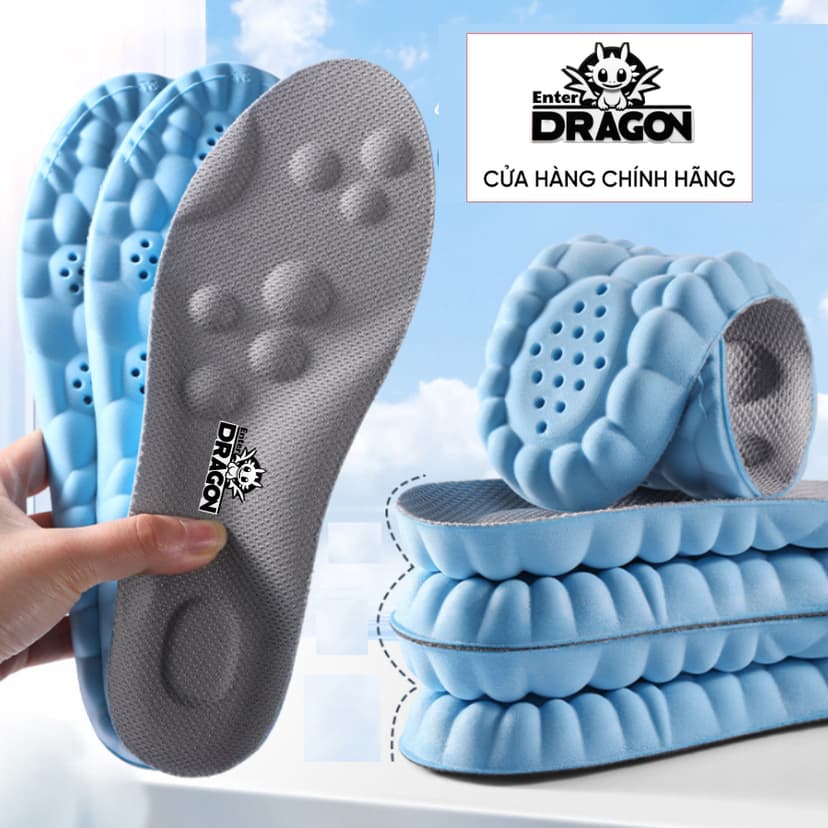 Ảnh Cặp lót giày chính hãng Enter Dragon 11 điểm chạm,Cao su non chuẩn 4D,Hấp thụ lực,Thoáng khí,Chơi thể thao 1