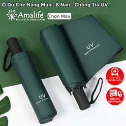 Thumbnail Dù Che Mưa Nắng,Ô Chống Tia UV, Ô Dù 8 Nan Cầm Tay Gấp Gọn Tiện Lợi Chính Hãng Amalife 1