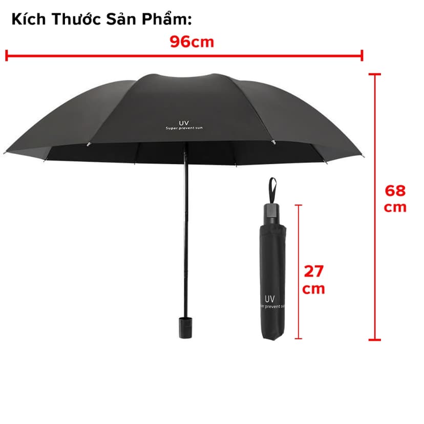 Ảnh Dù Che Mưa Nắng,Ô Chống Tia UV, Ô Dù 8 Nan Cầm Tay Gấp Gọn Tiện Lợi Chính Hãng Amalife 2