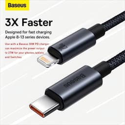 Thumbnail Cáp Sạc Nhanh Baseus PD 20W USB-C to Ligh, Tương Thích các dòng Phone cho điện thoại từ cổng C qua L 2