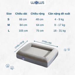 Thumbnail WOWS - Nệm Foam Thú Cưng Chiko - Đệm Ngủ Chó Mèo Cao Cấp - Vỏ Tháo Được, Mềm Mại, Đàn Hồi - S, M, L 3