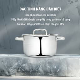 Thumbnail Bộ Nồi Chảo Inox 5 Lớp Liền Khối Cao Cấp Lager Hàng Chính Hãng Kalpen - Gia Dụng Đức 3