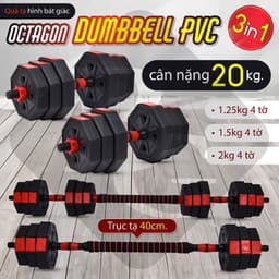 Thumbnail BG-Bộ tạ đa năng  Q308_20KG cao cấp,đa năng thiết kế miếng  tạ hình BÁT GIÁC 1