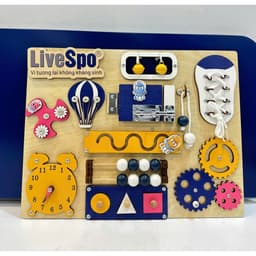 Thumbnail Đồ chơi thông minh Bảng Bận Rộn LiveSpo (Busy Board) bằng gỗ an toàn cho trẻ 1