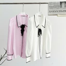 Thumbnail Áo Sơ Mi Nữ 𝐂𝐂𝐇𝐀𝐓 Dáng Suông Kiểu Soler Tặng Kèm Tag Hoa Chất Liệu Cao Cấp 24FDL8019ST 4