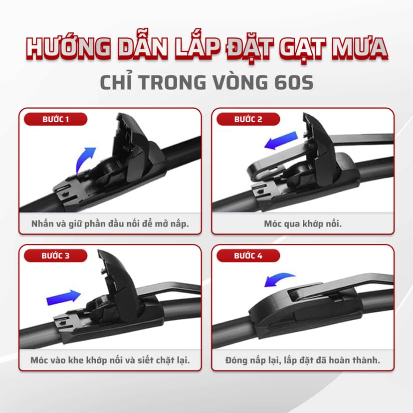 Ảnh Cặp móc chuyển đổi (2 cái) dùng cho gạt mưa các dòng xe khác móc U 2