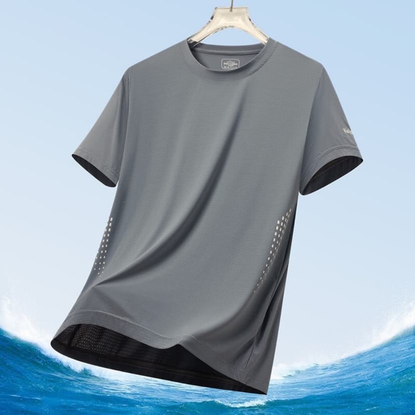 Ảnh Áo thun nam Gấu 194 vải thun co dãn 4 chiều, thể thao, from slimfit -  Mè VELOW 2