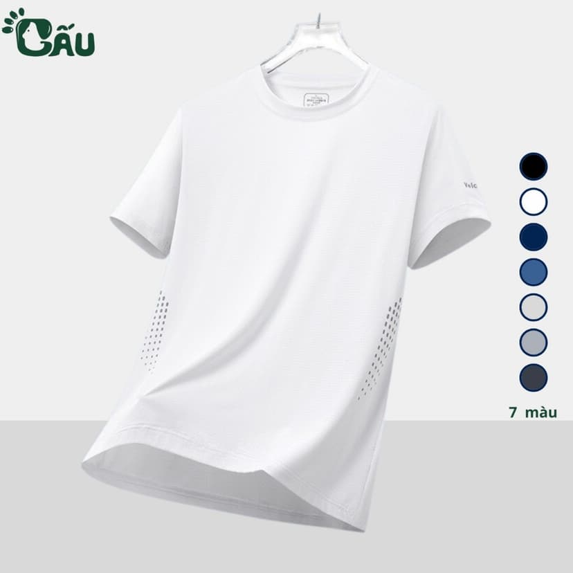 Ảnh Áo thun nam Gấu 194 vải thun co dãn 4 chiều, thể thao, from slimfit -  Mè VELOW 3