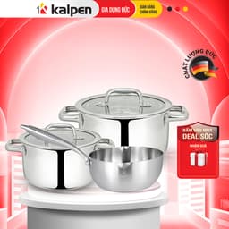 Thumbnail Bộ Nồi Chảo Inox 5 Lớp Liền Khối Cao Cấp Lager Hàng Chính Hãng Kalpen - Gia Dụng Đức 1