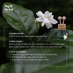Thumbnail Tinh Dầu Thiên Nhiên Cao Cấp HOA LÀI Thơm Phòng, Thư Giãn Dego 10ml - Tặng kèm que khuếch tán 2