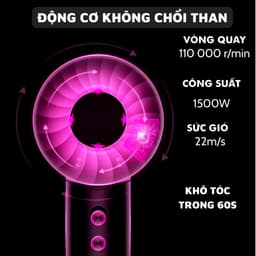 Thumbnail Máy Sấy Tóc Nanomax Z-10 Sấy 2 Chiều Nóng Lạnh, Đèn Led 3 Chế Độ Nhiệt, Tốc Độ Sấy, Công Suất 1500w Nhanh Khô 3