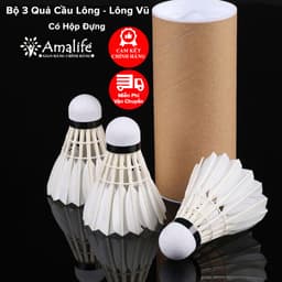 Thumbnail Hộp 3 Quả Cầu Lông, Lông Vũ Lông Ngỗng Tự Nhiên Chính Hãng Amalife – Nhẹ, Bền, Chắc Chắn Phù Hợp Mọi Người 1
