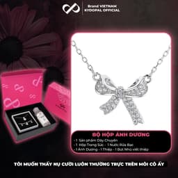 Thumbnail Dây chuyền bạc KYDOPAL đính đá hình nơ cao cấp trang sức bạc nữ sang trọng 925 - PAL9B7C2 4