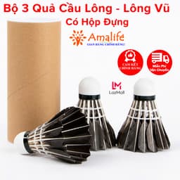 Thumbnail Bộ 3 Quả Cầu Lông Lông Vũ Tự Nhiên Nhẹ, Bền, Đẹp, Chắc Chắn Có Hộp Đựng Quả Cầu Lông Chính Hãng Amalife 1