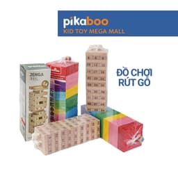 Thumbnail Trò chơi rút gỗ Pikaboo loại lớn 48 và 54 thanh kèm xúc xắc an toàn tuyệt đối cho bé 1