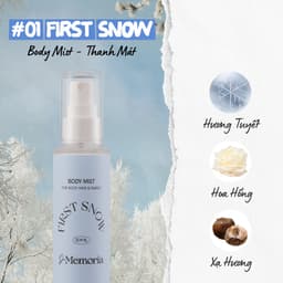 Thumbnail Body Mist Xịt Thơm Cơ Thể De Memoria Không Cồn Khô 50ml - Mùi #01 First Snow Hương Hoa Thanh Mát 2