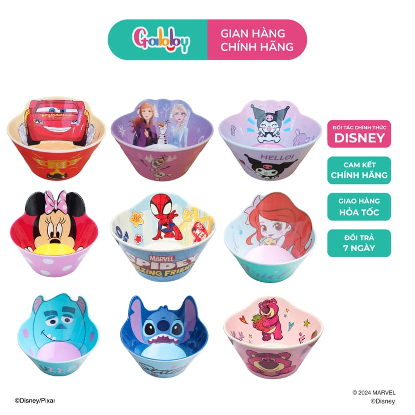 Ảnh Bát Ăn Dặm Cho Bé Hình Nhân Vật Hoạt Hình Người Nhện Spiderman, Disney Chất Liệu Nhựa Melamine 3D 1