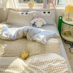 Thumbnail Bộ vỏ chăn ga gối cotton poly Lidaco decor phòng ngủ vintage các mẫu kẻ 2