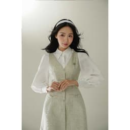 Thumbnail Đầm phối cổ V, túi nơ cách điệu 1F24.2410TW, váy đầm dáng chữ a phối sơ mi một lớp kiểu dáng đơn giản nhưng tinh tế JM 4