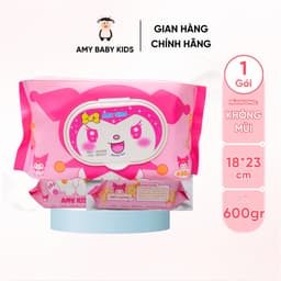 Thumbnail 1 Gói Khăn Giấy Ướt 600Gr Amy Kids Không Mùi An Toàn Cho Bé Gói Hồng & Tím 2