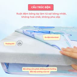 Thumbnail Đệm Cũi Cho Bé Sơ Sinh GOLDCAT Dày 5cm Giúp Bé Ngủ Ngon Và Phát Triển Xương Toàn Diện, Kích Thước Đa Dạng 2