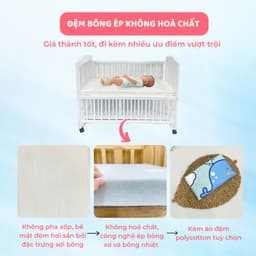 Thumbnail Đệm Cũi Cho Bé Sơ Sinh GOLDCAT Dày 5cm Giúp Bé Ngủ Ngon Và Phát Triển Xương Toàn Diện, Kích Thước Đa Dạng 3