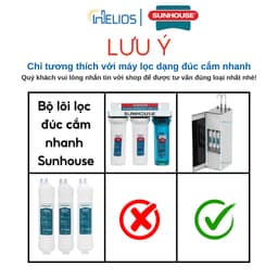 Thumbnail Bộ lõi lọc thô 123 đúc nối nhanh chính hãng Sunhouse dùng cho máy lọc nước Sunhouse model Model SHA8818K, SHA8878KV,... 2