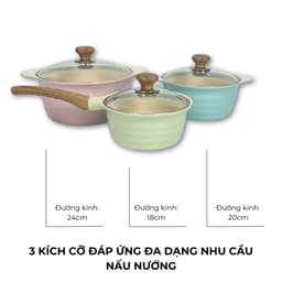 Thumbnail Bộ Nồi Chảo Cao Cấp Đáy Từ Ecoramic (Bộ 3 - 4 - 5) 2