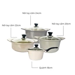 Thumbnail Bộ Nồi Chảo Cao Cấp Đáy Từ Ecoramic (Bộ 3 - 4 - 5) 1
