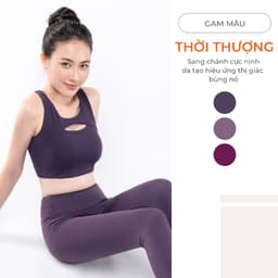 Thumbnail Bộ Tập Yoga Nữ LV24N01F506 Áo Bra Đệm Rời & Quần Legging Cạp Cao Co Giãn, Elaine Bộ Tập Gym Nữ 2