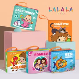 Thumbnail Sách Vải Cho Bé Sơ Sinh Lalababy, An Toàn Tuyệt Đối Cho Bé, Kích Thước 12x11cm, 8 Mặt Sột Soạt 4