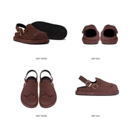 Thumbnail Dép Sandal Bánh Mì Nam Nữ THEWOLF LOW CLOG SANDAL - Đen bóng, Đen da lộn, Tan, Tobaco, Nâu cà phê 3