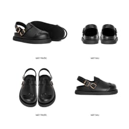 Thumbnail Dép Sandal Bánh Mì Nam Nữ THEWOLF LOW CLOG SANDAL - Đen bóng, Đen da lộn, Tan, Tobaco, Nâu cà phê 1